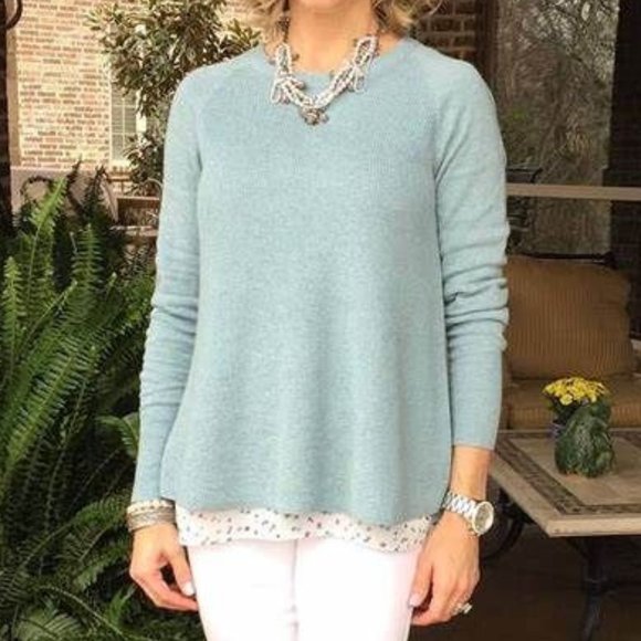 Cabi 533 Blue Sky Ribbed Crewneck Swing 
